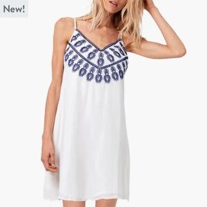 AS by DF Treasure Embroidered Silk Mini Dress
